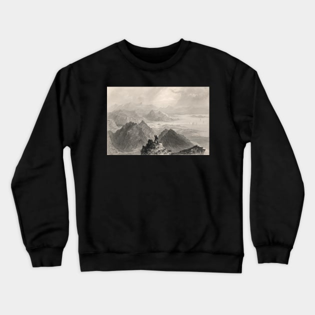 View from Sugarloaf, Bantry Bay, Cork, Ireland Crewneck Sweatshirt by artfromthepast